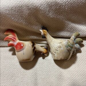 ⭐️Set Of Two Yankee Candle ceramic rooster votive candle holders